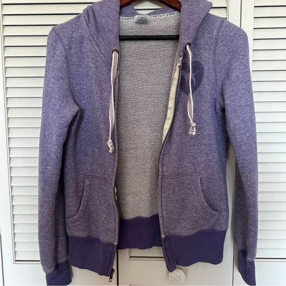 Vintage VS PINK Hoodie 86 Graphic Lavender Zip Up Hoodie Early 2000s Y2K Size S - Picture 4 of 11